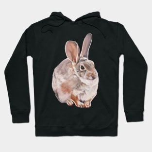 Desert Cottontail rabbit painting (no background) Hoodie